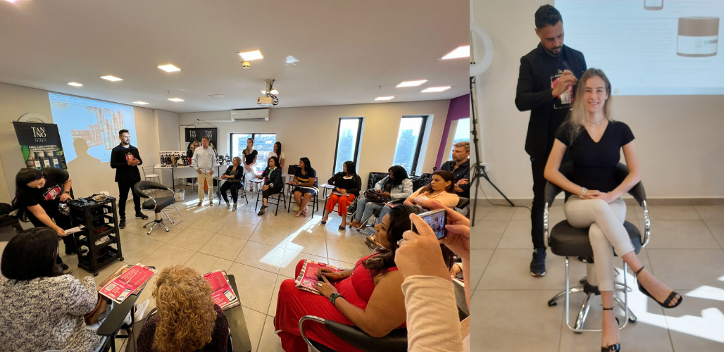 Laboratório de Estética Capilar da Fatesa e modelo do Workshop; logo mais resultados das colorações. Não perca!