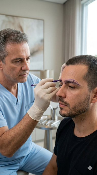 Desenho de hairline e implanta&ccedil;&atilde;o de fol&iacute;culos