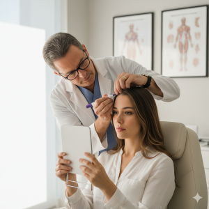 Desenho de hairline feminina e refinamento est&eacute;tico
