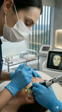 Procedimento de bioestimula&ccedil;&atilde;o de col&aacute;geno realizado em ambiente cl&iacute;nico de alta performance.