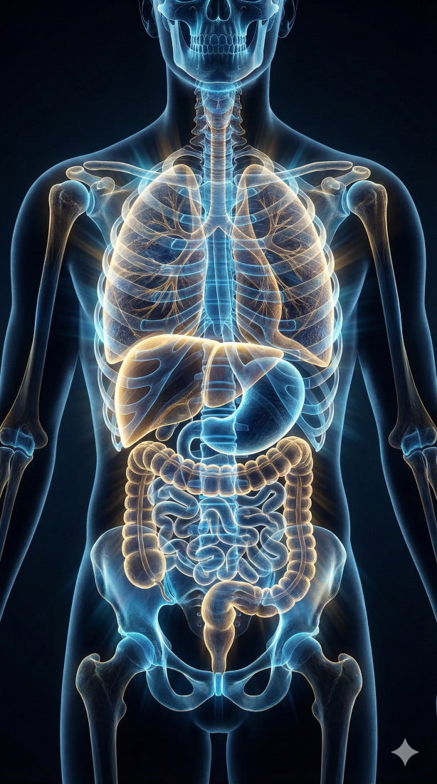 Ressonância magnética de abdome total mostrando fígado e vias biliares