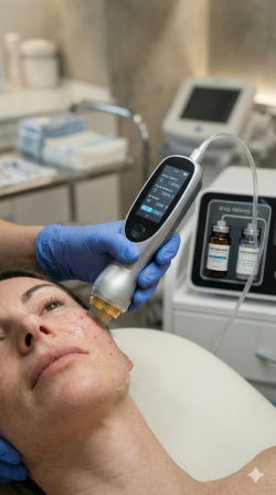 Demonstra&ccedil;&atilde;o pr&aacute;tica de microagulhamento rob&oacute;tico e tecnologias de drug delivery.